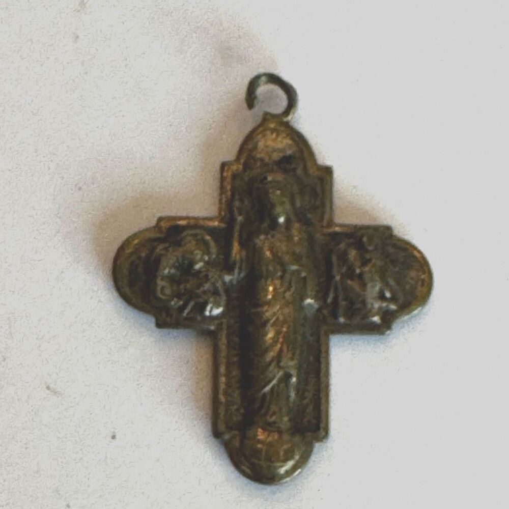 Six beautiful vintage religious medals, medallions, crucifix, Mother Mary - Picture 5 of 12